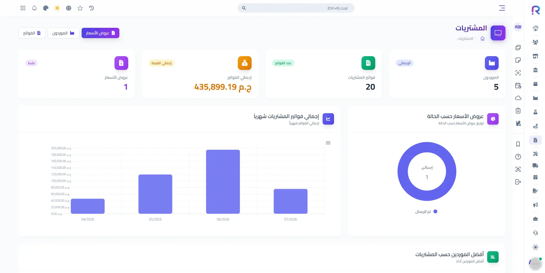نظام المبيعات والمشتريات